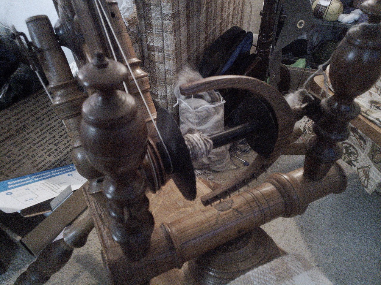 My spinning wheel with a 3D printed bobbin fitted